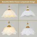 1 Piece Vintage Chandelier Light Fixtures with White Glass Shade, Matte Antique Brass Finish Pendant Light Kitchen Island, Adjustable Hanging Light for Dining Room, Hallway, Living Room, Bedroom