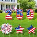 Fuutreo 6 Pcs 250th Anniversary Yard Sign with Stakes Semiquincentennial 4th of July Outdoor Decoration USA Flag Sign for 1776-2026 Patriotic 250th Birthday Independence Day Lawn Decor
