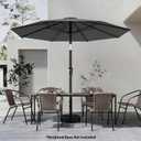 AreShark 9 FT Patio Umbrella for Outdoor, Outdoor Table Umbrella with Push Button Tilt and Crank, Outdoor Patio Umbrellas with 8 Sturdy Ribs for Market, Garden, Pool (Gray)