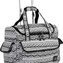 J World New York Donna Rolling Tote Bag on Wheels for Women. Roller Laptop Briefcase Work Weekender, Tribal