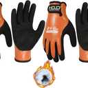 Waterproof Winter Work Gloves Men,Cold Weather Insulated Work Gloves Thermal Liner Superior Grip Latex Coating Warm for Outdoor xx-large (Orange-2pairs)