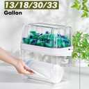 iCASA Trash Bag Dispenser Dishwasher Pod Organizer, 3 in 1 Grocery Garbage Bags Holder Storage Box Clear Laundry Room Pods Dishwasher Tab Cleaner Tablets Container Pantry Kitchen Under Sink Organizers