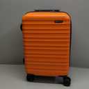 Amazon Basics 21" Hardside Carry-On Luggage, Hardshell Suitcase With Wheels, Expandable For Up to 25% More Space, With Scratch-Resistant Surface, Four Multi-directional Wheels, Orange