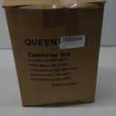 TAIMIT Queen Size Comforter Set - 7 Pieces, Bed in a Bag Bedding Sets with All Season Soft Quilted Warm Fluffy Reversible Comforter,Flat Sheet,Fitted Sheet,2 Pillow Shams,2 Pillowcases,Black