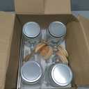 24 oz Mason Jar Cups with Handles, Wide Mouth Iced Coffee Cup with Bamboo Lids & Straws, Large Glass Bottle Mug Drinking Jars Tumbler for Smoothie Cold Water Juice Party Beverages, Set of 4