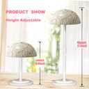 Wig Stand 2 Pack Adjustable Height Wig Holder Stands Non-Slip Portable Wig Head Holders Sturdy Plastic Wig Head Stand for Multiple Wigs and Hats Styling Drying Display (White)