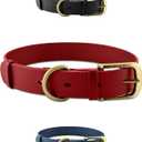 Tuff Pupper Classic Heavy Duty Dog Collar | 10x Stronger Than Leather | 100% Waterproof & Odor Proof Dog Collar | Tough Rust-Proof All Metal Hardware (Crimson Red)