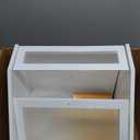 BEWISHOME Bread Box for Kitchen Countertop,Double Layer Bamboo Wood Large Capacity Bread Storage Bin, Bread box with Acrylic Wavy Door Panel(Meduim)