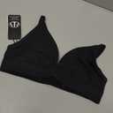 Organic Basics Womens Flex Cotton Triangle Bralette, Black, Small