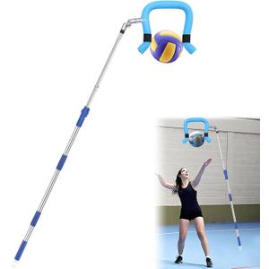 Volleyball Spike Trainer - Retractable Height 64.1-86.6 Inches, Real Ball Feel Hitting Tool for Spiking/Jumping/Serving - Lightweight Non-Slip Durable for All Levels (No Ball)