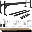 Trailer Ladder Rack Aluminium - 5.77'-8.65' Adjustable with Ladder Stoper, Black, Enclosed & Open Trailer Compatible