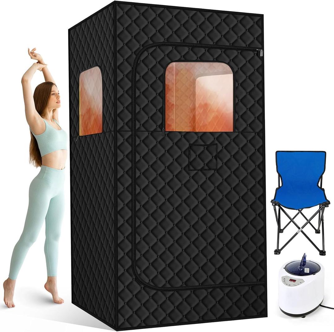 Portable Sauna for Home, Personal Steam Sauna with Steamer, 99 Minute Smart Timer, 9 Level, Remote Control, Personal Steam Room for Spa, Indoor