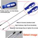 smseace 2-Pack 12-Inch Slotted & Phillips Screwdriver Set, Long Flat Blade & Cross-Head Design, Magnetic Extended Screwdriver With Rubber Handle