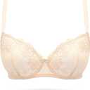 Women's Balconette Lace Bra Sexy Unlined Sheer Bras Demi See Through Underwire Lift Bralette