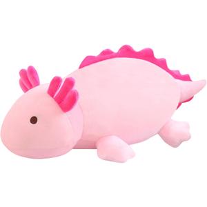 SQEQE Weighted Axolotl Plush Toy, Pink Axolotl Stuffed Animals Cute Plush Pillow, Cute Weighted Stuffed Animals Gifts for Girls & Boys Pink 9.8 Inch, 0.8 Lbs