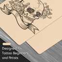 Professional Tattoo Practice Kit for Beginners, 614Pcs Realistic Training Set with 10 Fake Skin, 50 Transfer Paper, 200 Machine Covers,4 Grip Tape,50 Dental Bibs & 300 Ink Caps Tattoo Supplies