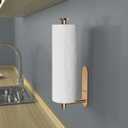 VAEHOLD Adhesive Paper Towel Holder Under Cabinet Wall Mount for Kitchen Paper Towel, Paper Towel Roll Holder Stick to Wall, Stainless Steel (Gold)