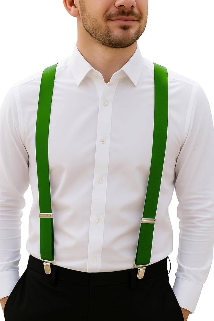 Trilece Suspenders for Men - Adjustable Elastic Mens Suspenders with Heavy Duty Strong Clips