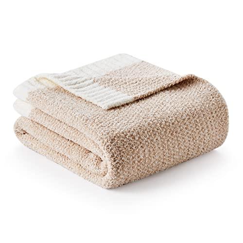 Snuggle Sac Twin XL Bed Blanket 66x90 inches, Super Soft Warm Beige Blankets for Bed, Living Room, Luxurious Microfiber Blanket Dupes, Heather Beige, 66x90 inches