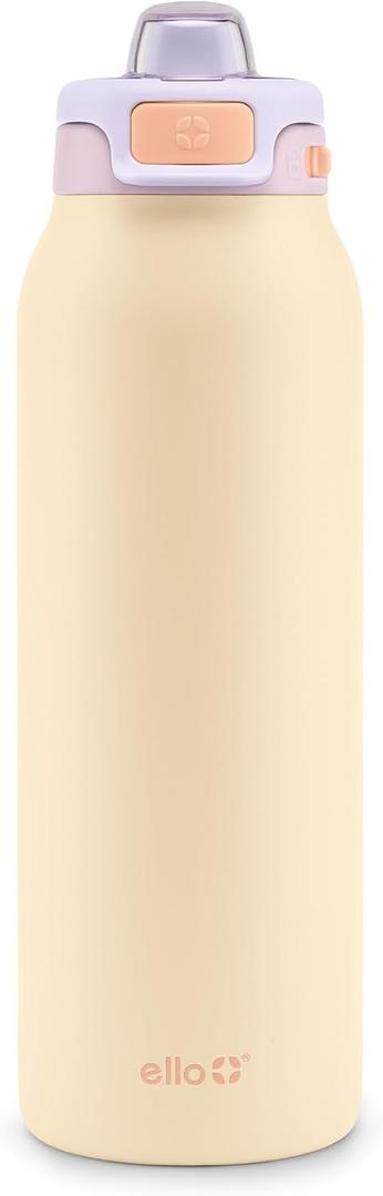 Ello Pop & Fill 32oz Stainless Steel Water Bottle with Quick Fill Technology, Double Walled and Vacuum Insulated Metal, Leak Proof Locking Lid, Sip and Chug, Reusable, BPA Free, Pastel Paradise