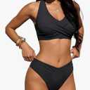 ANRABESS Womens Bikini Sets Two Piece Swimsuits High Waisted Halter Twist Front Bathing Suit 2026 Summer Beach Swimwear Size L
