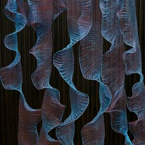 Newwiee 15 Yard Iridescent Ribbon Ruffle Trim Pleated Chiffon Organza Fabric Chiffon Ribbon Lace Fabric Trim for Wedding Sewing Dress Lanter Skirt Bag Decor Jellyfish Hat Costume Craft(Gradient Blue)