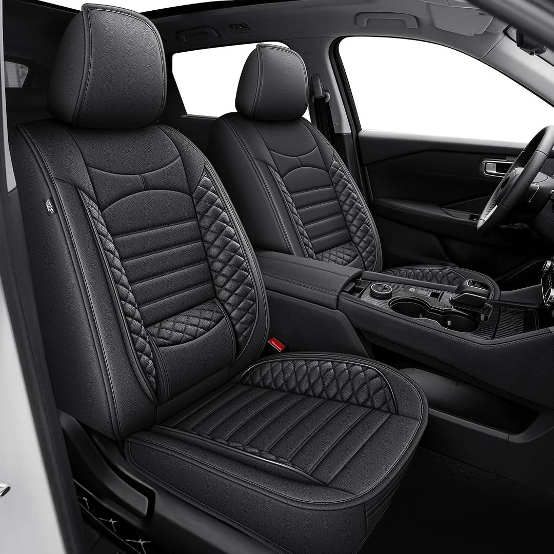 for Nissan Rogue Seat Covers SV/S/SL/Platinum(Not for Sport) 2021 2022 2023 2024 2025 2026 Leather Car Seat Covers Full Set for Rogue Seat Cushion Protector (Black, 5 Seats)