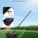 VEVOR Rolling Lawn Aerator, 21-inch Heavy-Duty Manual Rolling Aerator Lawn with Detachable Handle and 33 Iron Spikes, Rolling Lawn Aeration Tool for Garden Patio Yard Compacted Soils and Lawns, Black