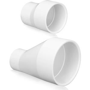 Pushglossy 2 Pcs 4" X 2" 2" X 1-1/2" PVC Pipe Fitting Schedule 40 Compatible with 429-E Series Eccentric Reducer Coupling Suitable for High-flow Capacity, Plumbing, Irrigation, Pool, Spa, White