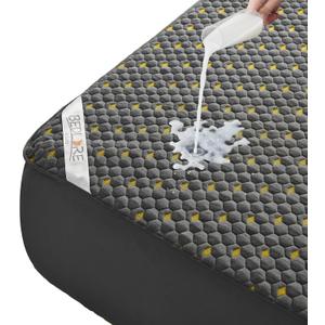 Waterproof Mattress Protector, King Size Mattress Pad Fitted 6"-18" Deep Pocket, 3D Air Fabric Breathable Bed Mattress Cover Noiseless Washable for Home, Bedroom, Hotel(Carbon Gray)