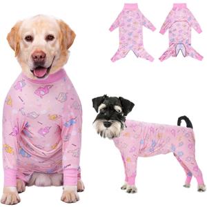 Dog Recovery Suit After Surgery Female Male, Medium Large Dog Neuter Shirt Cone Alternatives Prevent Licking Surgical Onesies (Elephant, XL)