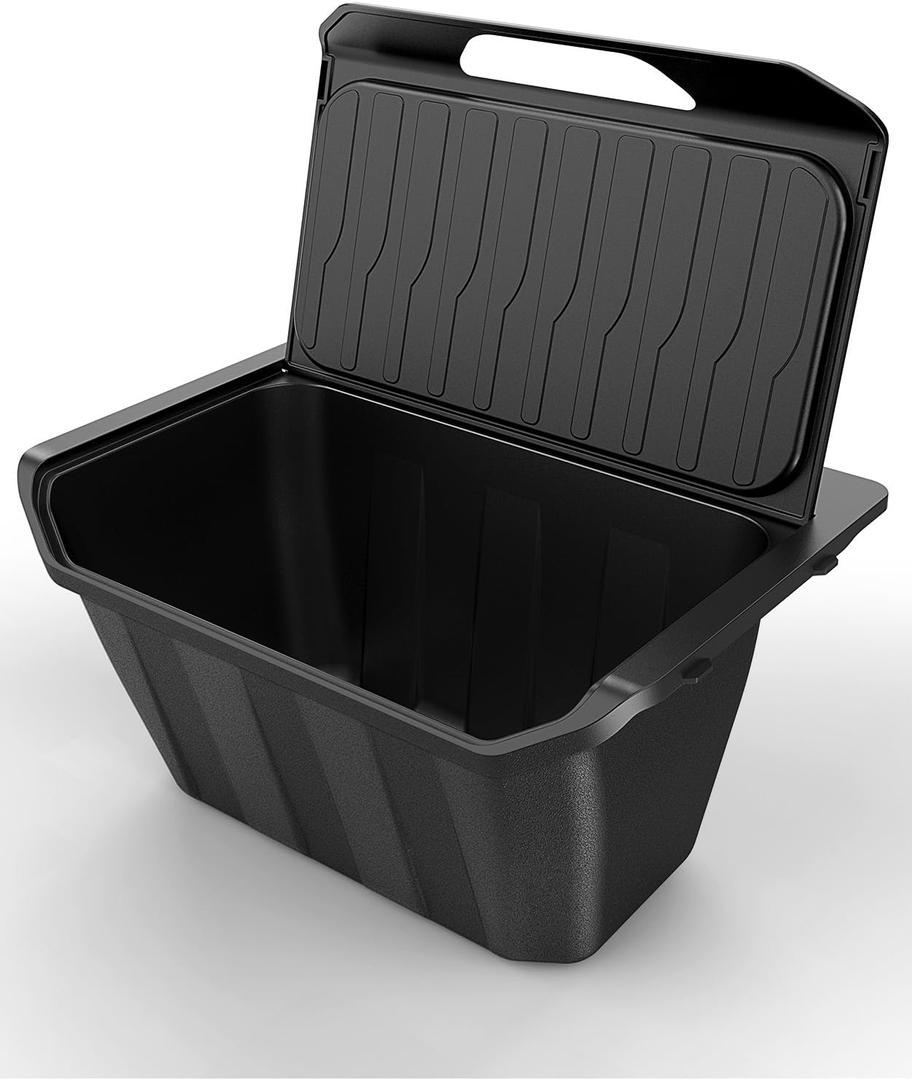 Zanch Tesla Trash Can for Model Y (2020-2025), Multi-Use & Easy Slide-in Install, Rear Center Console Organizer, Tesla Model Y Accessories 2025 [Not fit for New Model Y Juniper] - Hinged Lid (Model Y - Hinged Lid)