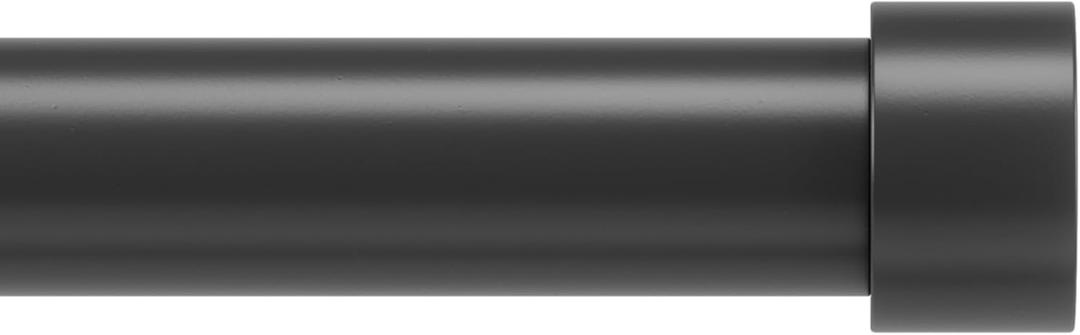 Umbra Cappa Modern 1" Curtain Rod, Includes 2 Matching Finials, Brackets & Hardware, Black (66 to 120)