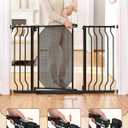 29.5-48" Baby Gate for Stairs, Child & Pet Proof, No-Drill Pressure Mount Auto Close One-Hand Operation, 30.5" Tall Indoor Dog Gate for Doorways, 4 Adjustable Sizes, Black