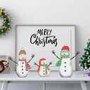 CYNOSA 3Pcs Snowman Table Signs Christmas Decorations for Home Christmas Decor Winter Rustic Wooden Snowman Tabletop Centerpieces Block Signs Decorations for Xmas Holiday Party Indoor Home Decor