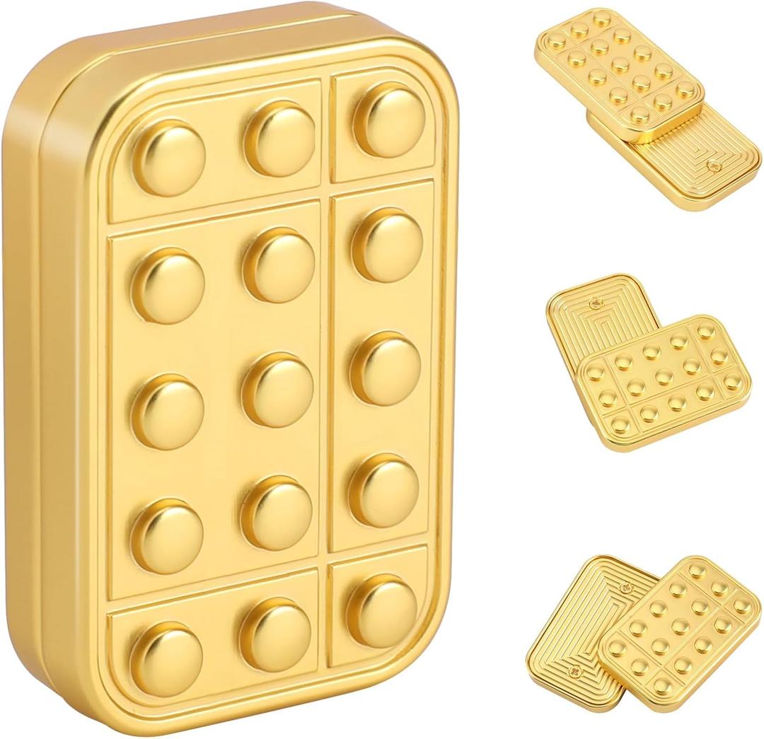 Fidget Toys Adults Metal Magnetic Fidget Slider Magnet Finger Haptic EDC Helps for Adults Office Desk Finger Massage Relief Anxiety and Stress (Golden)