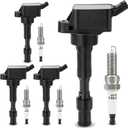 UF816 Ignition Coil & 9723 Double Iridium Spark Plug for Hyundai 16-20 Elantra, 18-21 Kona, 15-19 Sonata, 19-21 Veloster/Kia 17-22 Forte,20-22 Forte5,17-20 Optima, 21-22 Seltos, 19-22 Soul 273002E601
