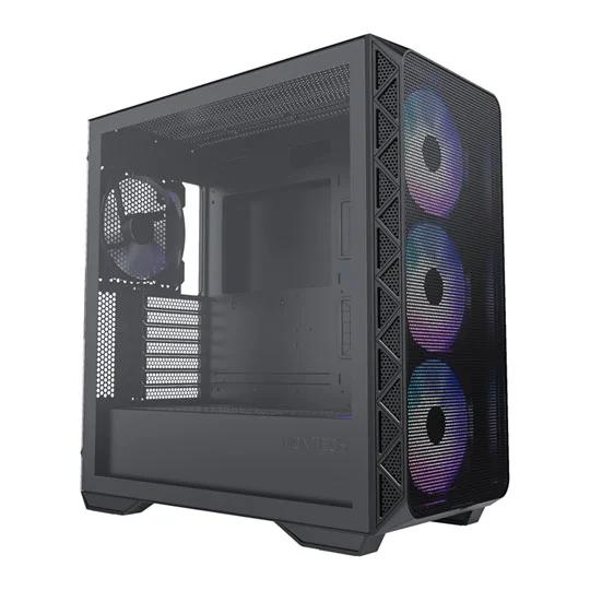 Montech AIR 903 MAX, E-ATX Mid Tower Case, High Airflow, 3X 140mm ARGB PWM & 1x 140mm PWM Fans Pre-Installed, Tempered Glass Side Panel, Mesh Front, Type-C, Support 4090 GPUs, Black