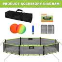 15ft Children Outdoors Gaga Ball Pit Suitable for Multiple Scenarios Such as Clubs, Outdoor Gatherings, and Backyards, Featuring a Portable Design, and Comes with a Storage Bag and Two Extra Balls.