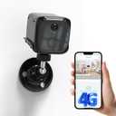 No WiFI Security Camera, Cellular Security Camera Indoor, 4G LTE Surveillance Cam for Home, Not Support WiFi, Smart Human Detection, 20 Day Standby Battery Life, Auto Night Vision, Built-in SIM Card (Single Lens-4G)