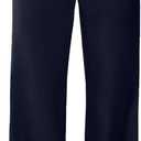 EVALESS Women's Elastic High Waist Straight Leg Pants Business Casual Work Pants Fall 2025 Button Down Zip Up Office Outfits Trousers with Pockets Navy Blue Small (Black, S)