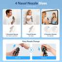Electric Neti Pot Sinus Rinse, Cordless Nasal Irrigation System with 60 Saline Packets Foldable Nasal Rinse Bottle Machine for Snoring Remedy Relief IPX7 Waterproof