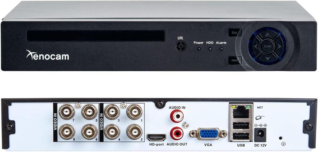 8CH 1080N Hybrid 5-in-1 AHD DVR (1080P NVR+1080N AHD+960H Analog+TVI+CVI) Standalone DVR CCTV Surveillance Security System Video Recorder Motion Detection HDD & Cameras not Included