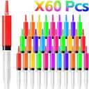 60 Pack Jello Shot Syringes - 30ml/1oz Plastic Syringe with Tip Cap for Liquid BPA-Free, Capacity Resuable Jelly Shot Suringes for Halloween Christmas Thanksgiving Party