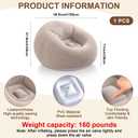 Realspring Inflatable Bean Bag Chairs Blow up Chairs,Coffee | Folding Portable Lazy Sofa for Adults Kids, Outdoor Movie Seating, Classroom Loungers Couch, for Reading, Bedroom, Camping