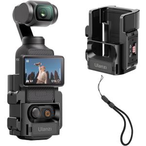 ULANZI PK-06 Expansion Adapter Accessories for DJI Osmo Pocket 3 - Aluminum Protective Cage Metal Bracket Mount with 1/4 Screw Holes/Gopro Adapter/Cold Shoe/Osmo Action Quick-Release