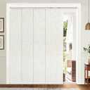 UNISHADES Panel Track Blinds, Vertical Blinds for Sliding Glass Doors, Extendable Track from 45 3/4" to 82 5/8" W, Cuttable Panel Curtains up to 96 inches high, Blackout - Linen