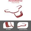 Linskip Steering Wheel Trim Compatible with Ram 1500 2019 2020 2021 2022 2023 2024, Steering Wheel Cover for Ram Interior Accessories(Red Carbon Fiber)