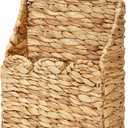 badashun Wicker Hanging Baskets Scalloped Wall Baskets Decor Handmade Woven Hanging Basket Foldable, for Front Door Home Garden Pantry Farmhouse Rustic Decor