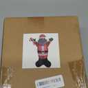 TURNMEON 5 Ft Christmas Inflatables Outdoor Decoration Black Santa Claus Hold Candy Cane Blow Up African American Christmas Decorations with LED Lights for Yard Garden Home Party Xmas Holiday Decor